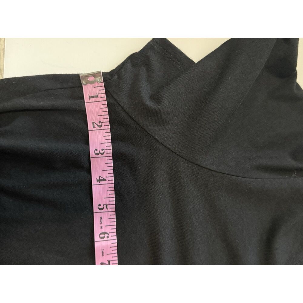 Tahari Black V Neck Knit Top Soft Comfort Classic Short Sleeve Tunic 2X Plus - Picture 7 of 11
